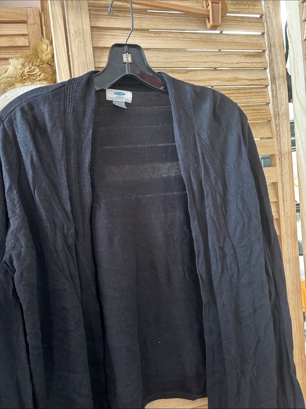 Old Navy Black Open-Front Lightweight Cardigan Medium
